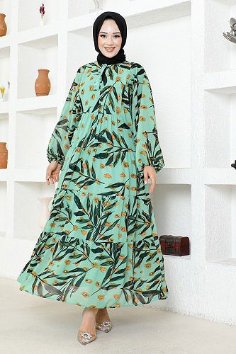 moda selvim Dress MAS2394 Green - Thumbnail