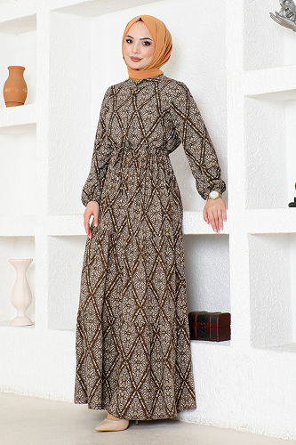 moda selvim DRESS MDP1131-M Brown - Thumbnail
