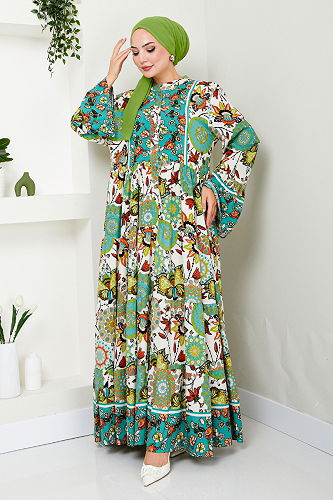 moda selvim DRESS MDP7113-M Green - Thumbnail