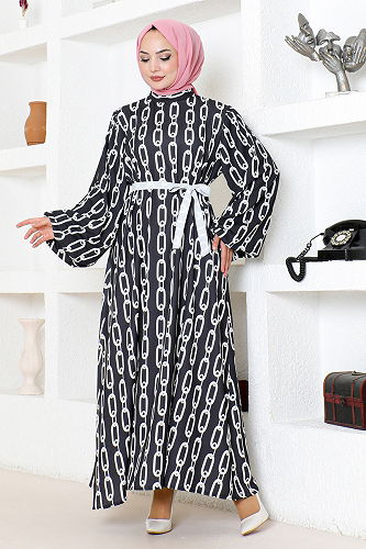 moda selvim DRESS MDP7979-M Black Crocodile - Thumbnail