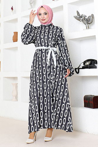 moda selvim DRESS MDP7979-M Black Crocodile - Thumbnail