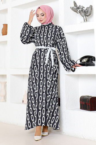 moda selvim DRESS MDP7979-M Black Crocodile - Thumbnail