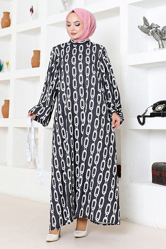 moda selvim DRESS MDP7979-M Black Crocodile - Thumbnail