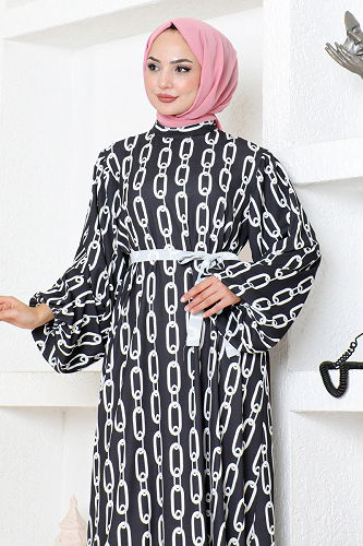 moda selvim DRESS MDP7979-M Black Crocodile - Thumbnail