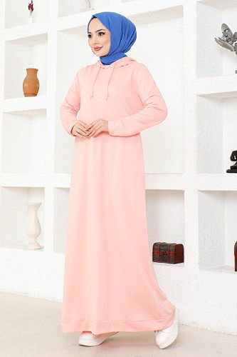 moda selvim Dress MSL0045 Powder - Thumbnail