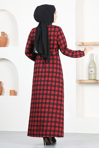 moda selvim DRESS MSL1170-M Burgundy - Thumbnail