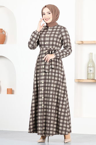 moda selvim DRESS MSL1170-M Coffee - Thumbnail