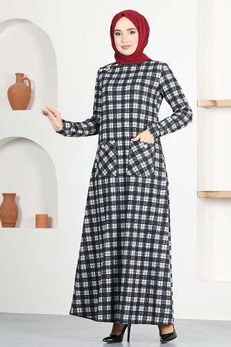 moda selvim Dress MSL1566-M Gray - Thumbnail