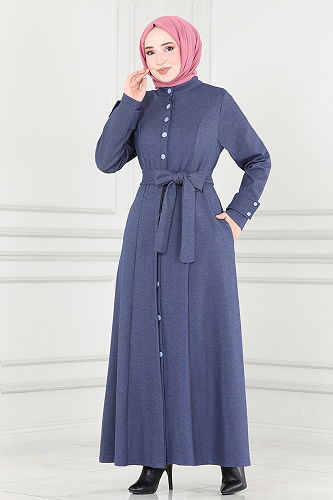 moda selvim DRESS MSL193-M Navy Blue - Thumbnail