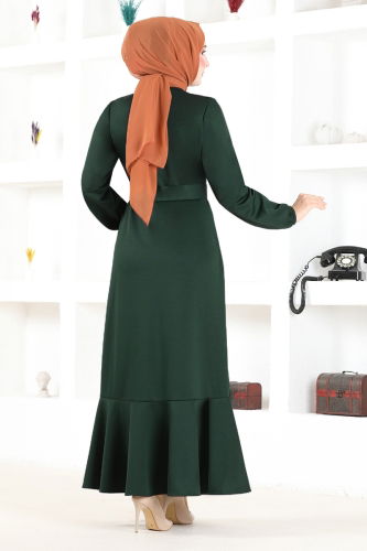 moda selvim Dress MSL2020 Emerald - Thumbnail