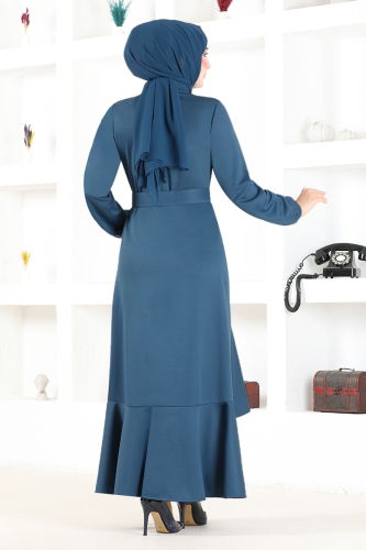 moda selvim Dress MSL2020 Indigo - Thumbnail