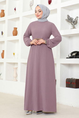 moda selvim Dress MSL205 Lilac - Thumbnail