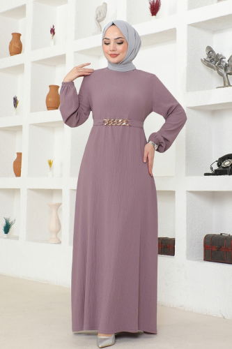 moda selvim Dress MSL205 Lilac - Thumbnail