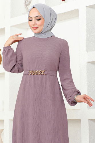 moda selvim Dress MSL205 Lilac - Thumbnail