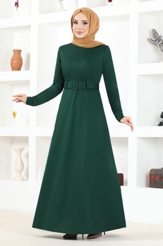 moda selvim Dress MSL3010 Emerald - Thumbnail