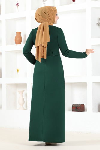 moda selvim Dress MSL3010 Emerald - Thumbnail