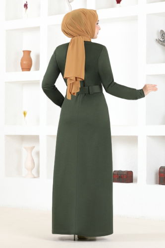 moda selvim Dress MSL3010 Khaki - Thumbnail