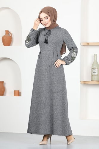 moda selvim Dress MSL8006 Gray - Thumbnail