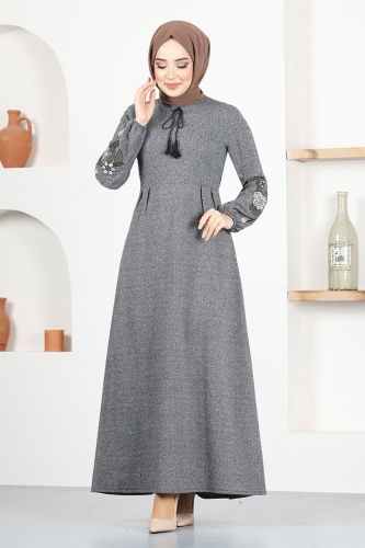 moda selvim Dress MSL8006 Gray - Thumbnail