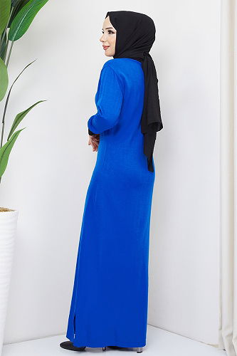 moda selvim DRESS MSV21206-M Indigo - Thumbnail