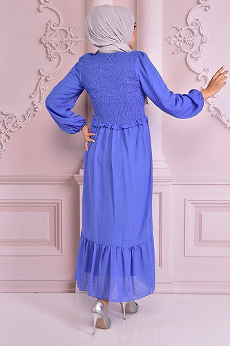 moda selvim الفستان أزرق NEV14612-M - Thumbnail