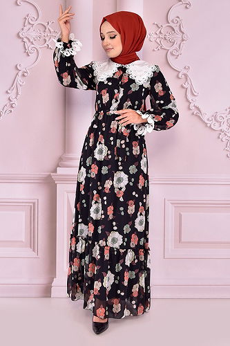 moda selvim DRESS NEV14650-M Tile - Thumbnail