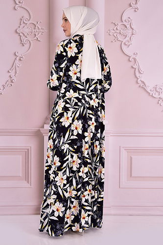 moda selvim DRESS NEV14937-M Black - Thumbnail