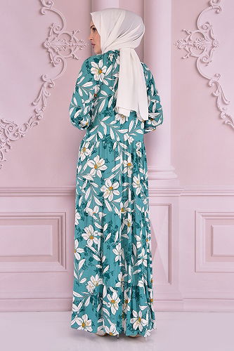 moda selvim DRESS NEV14937-M Mint - Thumbnail