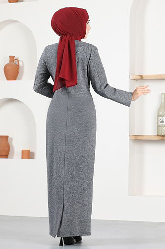 moda selvim DRESS NYA2661-M Anthracite - Thumbnail