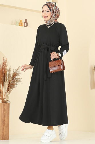 moda selvim Dress PL2828 Black - Thumbnail