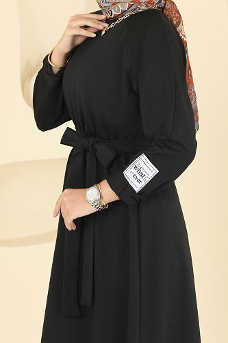 moda selvim الفستان أسود PL2828 - Thumbnail