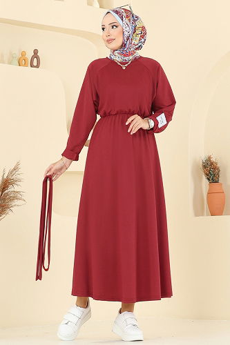 moda selvim Dress PL2828 Red - Thumbnail