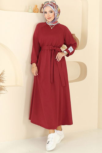 moda selvim الفستان احمر PL2828 - Thumbnail