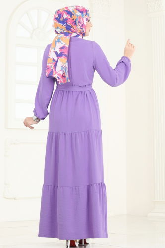 moda selvim Dress PL4006 Lilac - Thumbnail