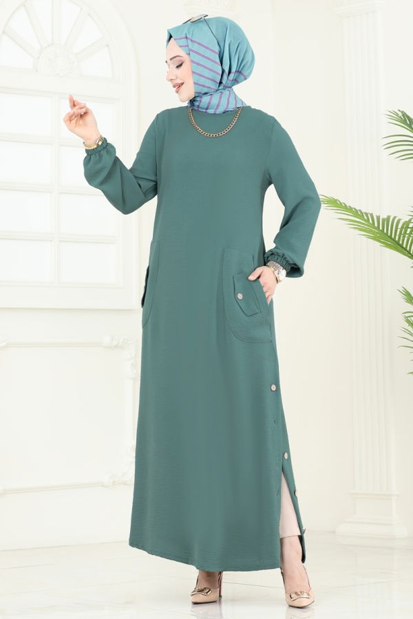 Modaselvim Dress Dress PL4346 Dark Mint