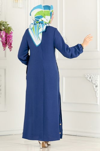 moda selvim Dress PL4346 Indigo - Thumbnail