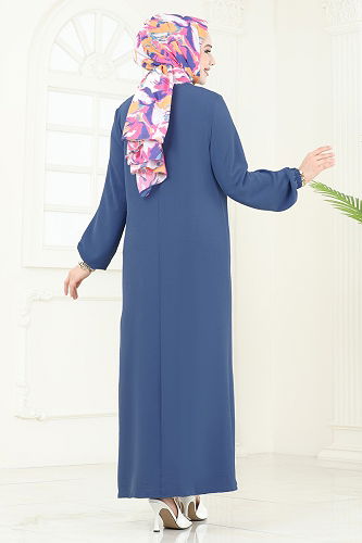 moda selvim الفستان ازرق PL4346 - Thumbnail