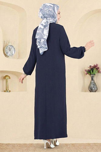 moda selvim Dress PL4346 Navy Blue - Thumbnail