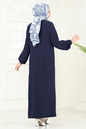 moda selvim الفستان كحلي PL4346 - Thumbnail