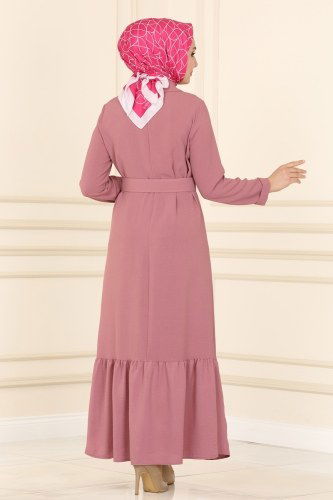 moda selvim Dress PL8066 Dried Rose - Thumbnail