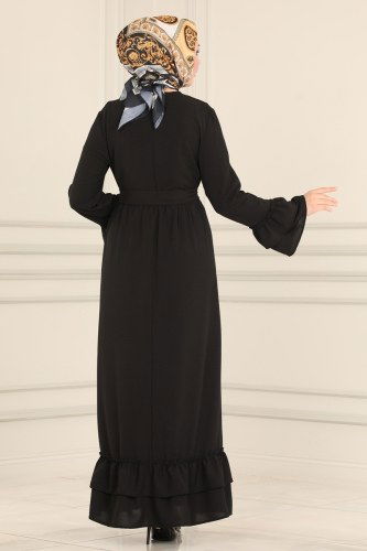 moda selvim Dress PL8083 Black - Thumbnail