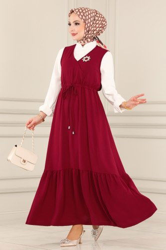 P.L. - Dress PL9011 Claret Red