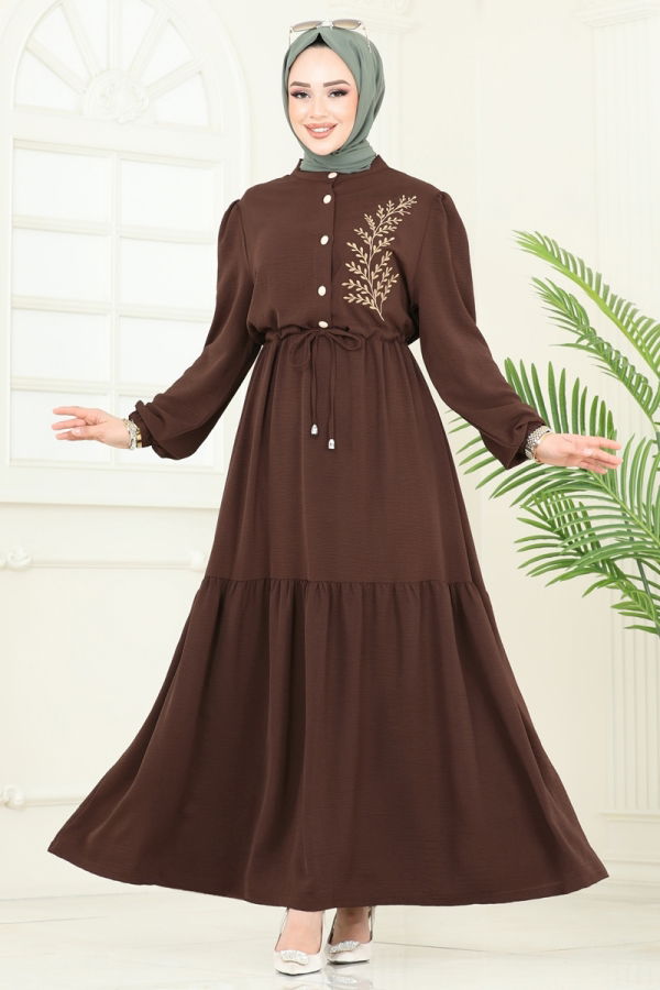 Modaselvim Dress Dress PL9069 Brown