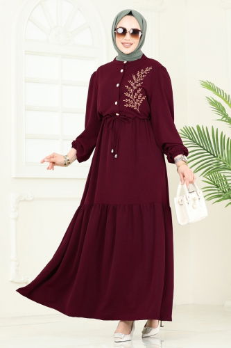 P.L. - Dress PL9069 Burgundy