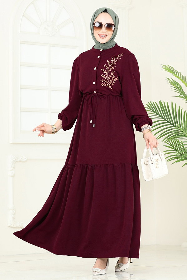 P.L. - Dress PL9069 Burgundy