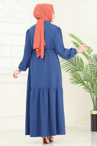 moda selvim الفستان ازرق PL9069 - Thumbnail