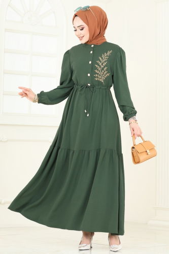 P.L. - Dress PL9069 Khaki&Vision