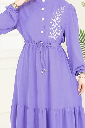 moda selvim Dress PL9069 Lilac - Thumbnail