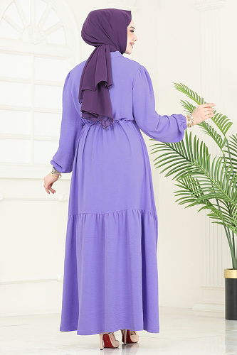 moda selvim Dress PL9069 Lilac - Thumbnail