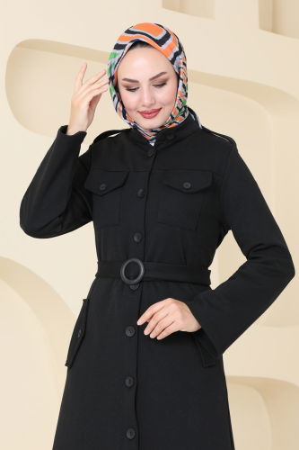 moda selvim Dress PL9080 Black - Thumbnail